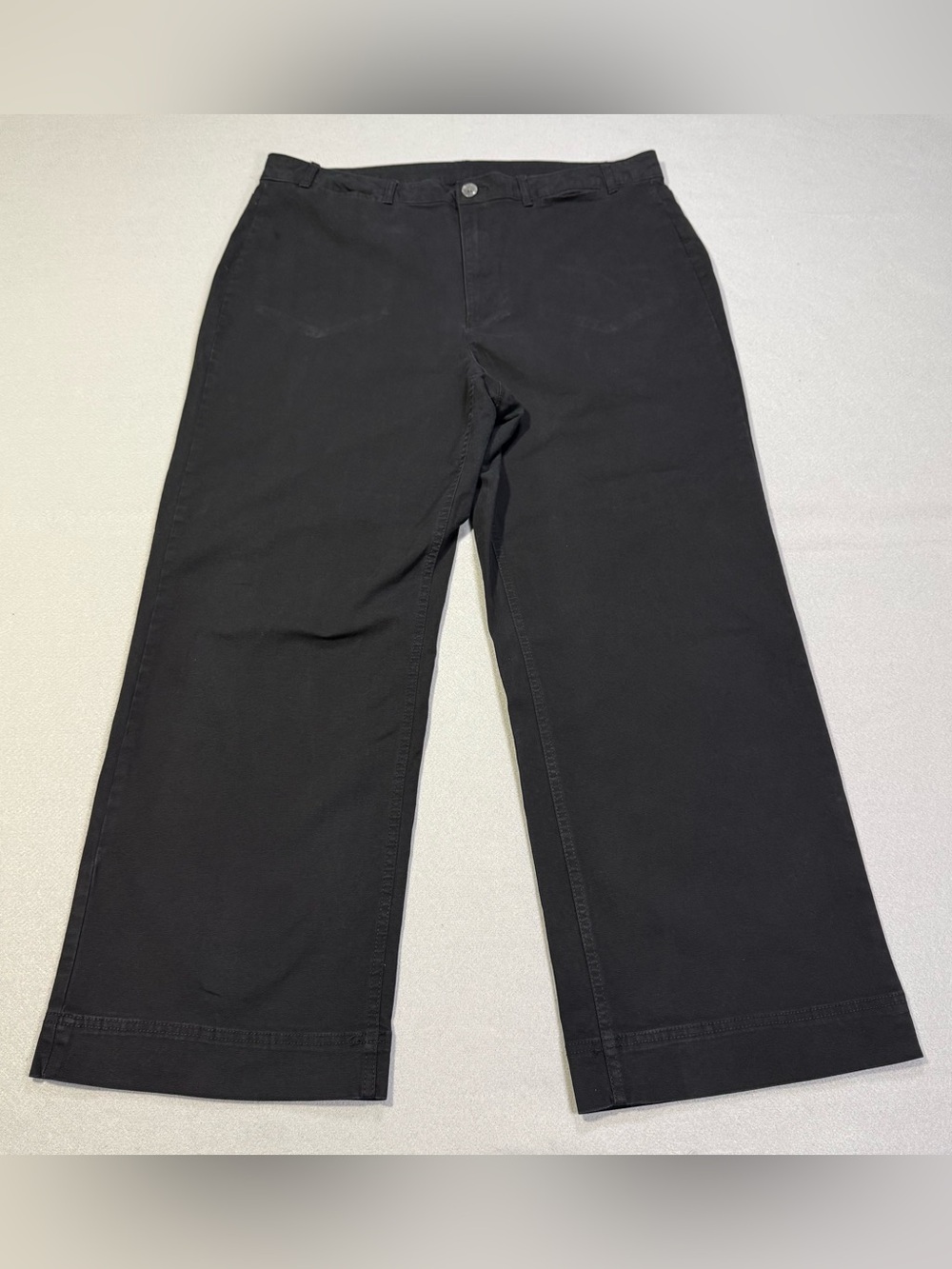 Old Navy Women’s Wide Leg Pants Size 18 Tall Black Stretch Cotton Cropped Career